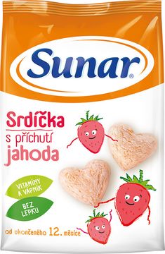 Sunar dětské křupky jahodová srdíčka 50 g