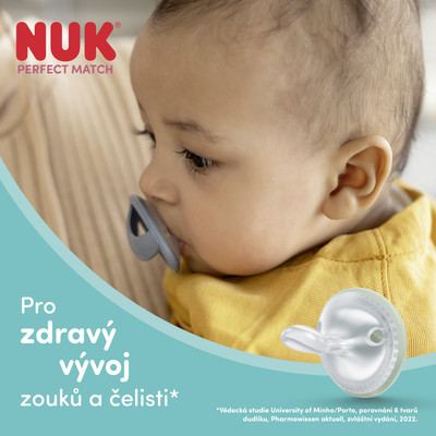 Nuk Dudlík Perfect Match BEIGE/RED 0-6m BOX 2 ks