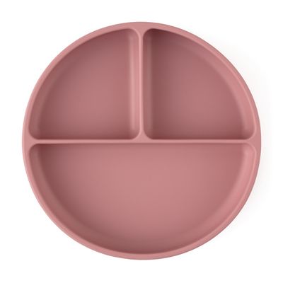 Petite&Mars Talířek silikonový dělící kulatý Dusty Rose 6m+