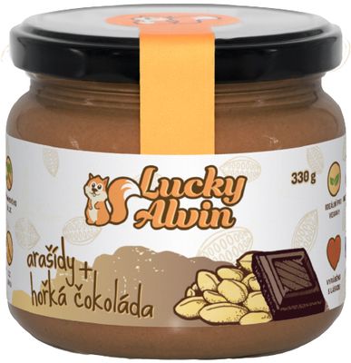 Lucky Alvin Arašídové máslo s hořkou čokoládou 330 g