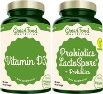 GreenFood Nutrition Probiotics Lactospore® + Prebiotics +Vitamin D3 2 x 60 kapslí