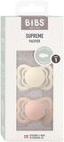 BIBS Supreme Symetrické dudlíky z přírodního kaučuku slonová Ivory/Blush 0-6m, 2 ks