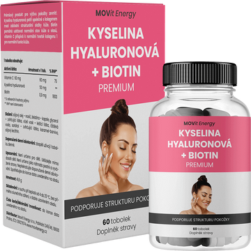MOVit Energy Kyselina hyaluronová + Biotin PREMIUM 60 tobolek