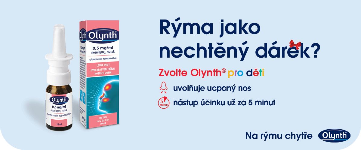 Olynth 0,5 mg/ml nosní sprej, roztok pro léčbu rýmy u dětí od 2 let, 10 ml