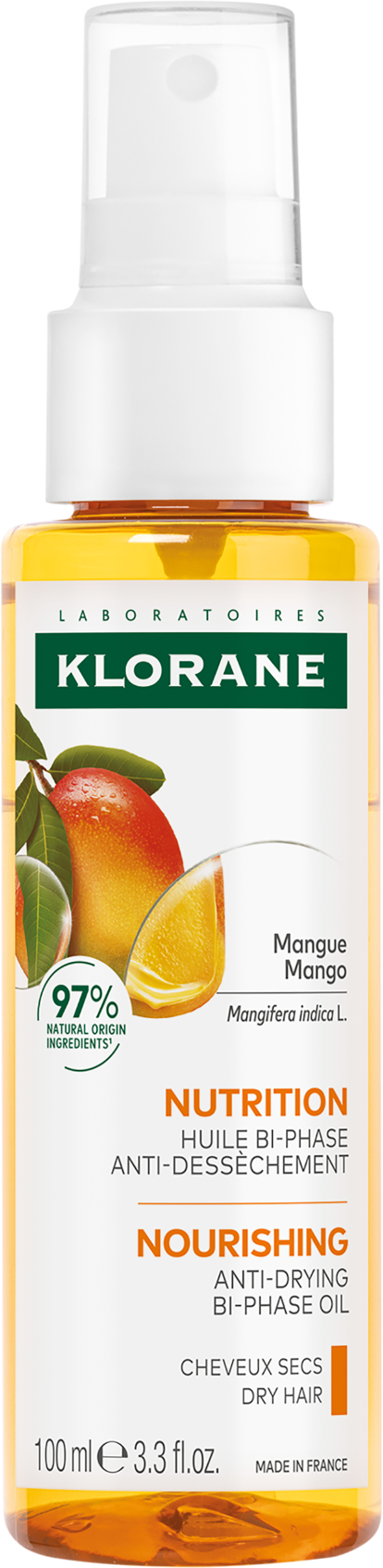 Klorane Olej s mangem - vyživující pro suché vlasy 100 ml