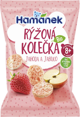 Hamánek BIO Rýžová kolečka Jahoda&Jablko 35 g
