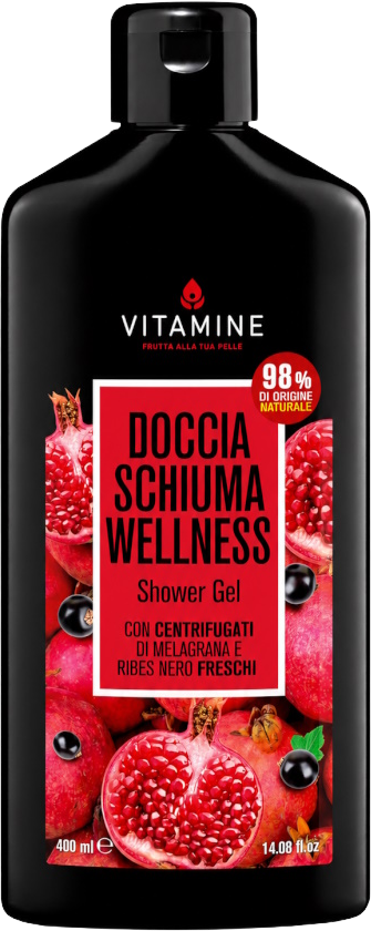 Erboristica Vitamine Wellness sprchový gel granátové jablko a černý rybíz 400 ml