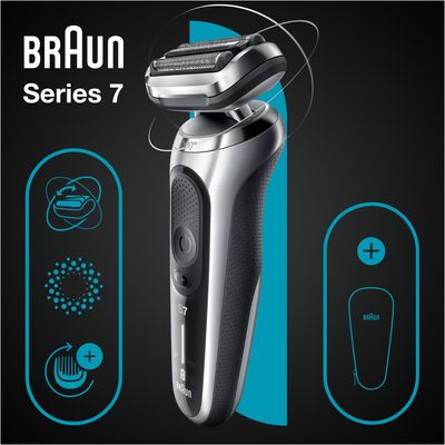 Braun Holicí strojek Series 7 71-S1000s Wet&Dry s cestovním pouzdrem stříbrný