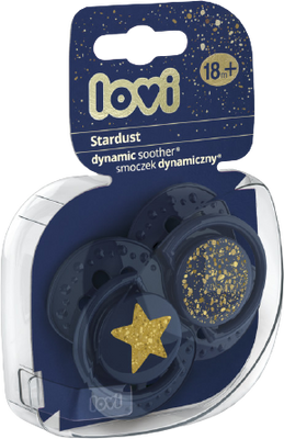 LOVI Dudlík silikonový dynamický STARDUST 18m+ modrý 2 ks