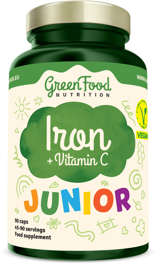 GreenFood Nutrition Junior Iron+Vitamin C 90 kapslí