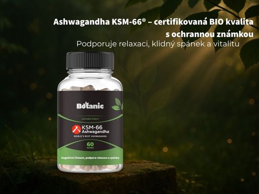 Botanic Ashwagandha (Ašvaganda) KSM—66®, 60 kapslí