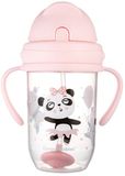 Canpol babies Exotic Animals Nevylévací hrneček se slámkou a závažím růžový 270ml