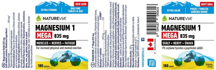 NatureVia Magnesium 1 Mega 835 g 180 tablet