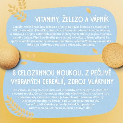 Sunar mléčná kaše s 8 cereáliemi na dobrou noc piškotová 210 g