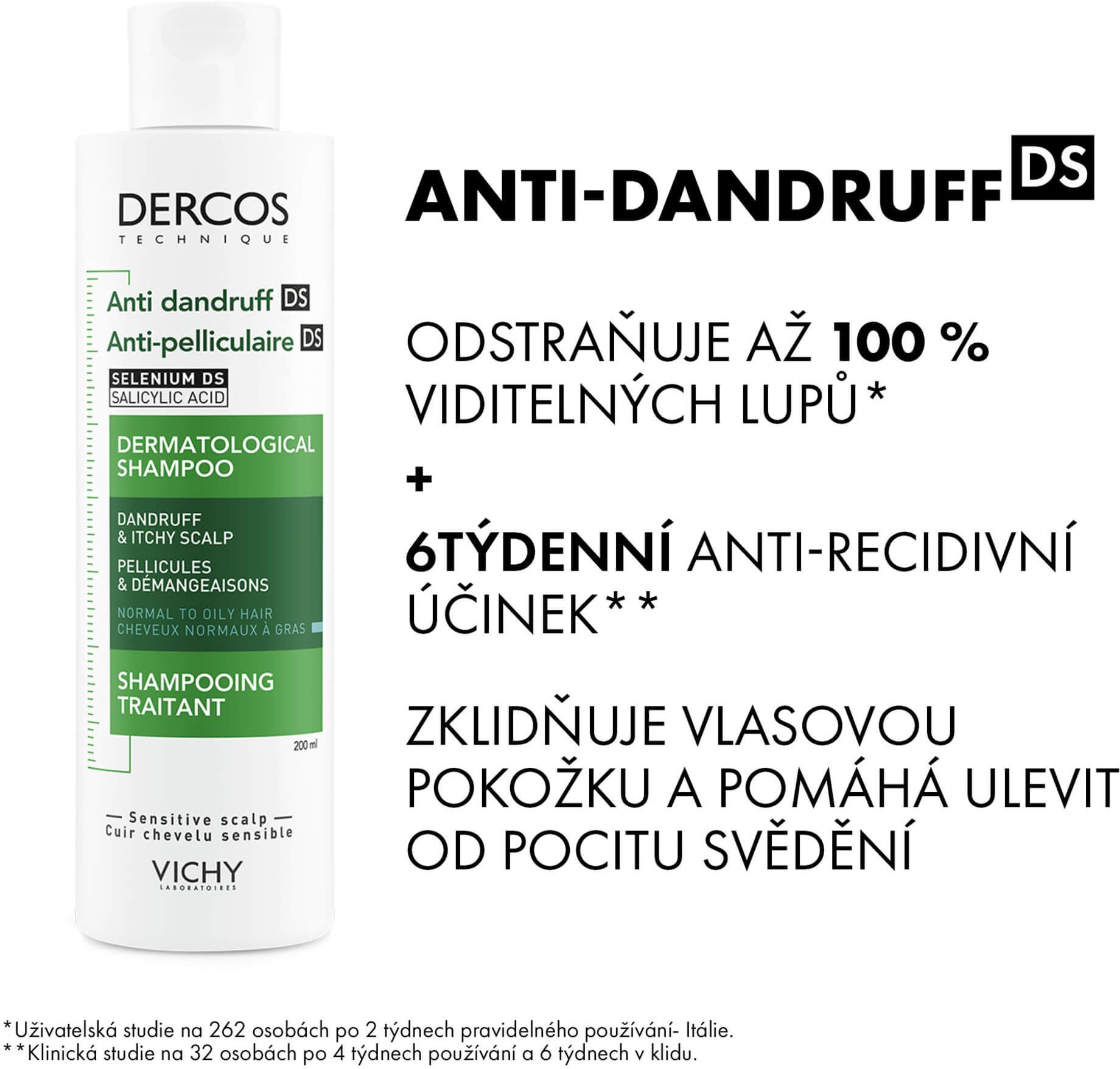 Vichy Dercos šampon proti lupům normální až mastné vlasy 200 ml