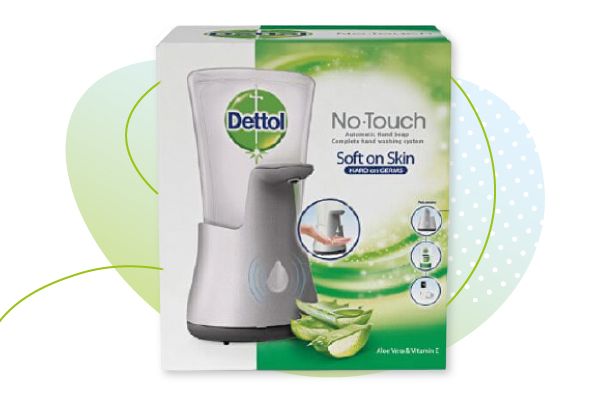 dettol, bezdotykový dávkovač na mýdlo