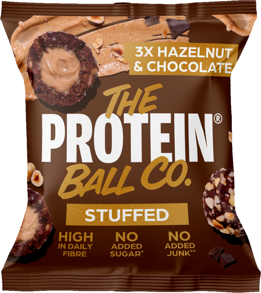 The Protein Ball co. Topnatur PROTEIN plněné kuličky Lískový oříšek & čokoláda 3 x 12 g