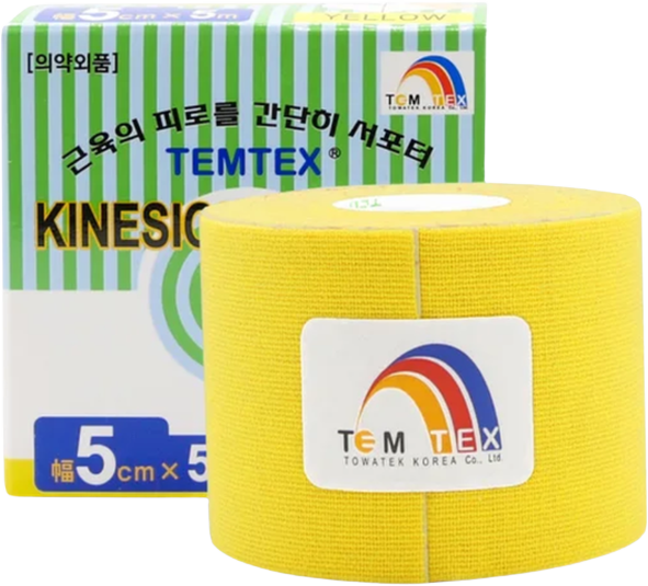 Temtex Kinesio tape Classic, žlutá tejpovací páska 5 m