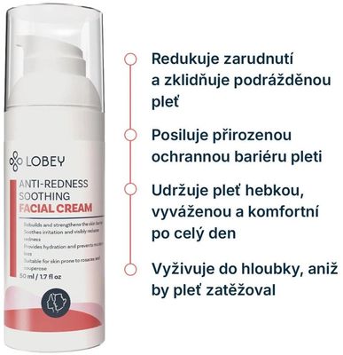 Lobey Zklidňující krém na začervenání pleti 50 ml