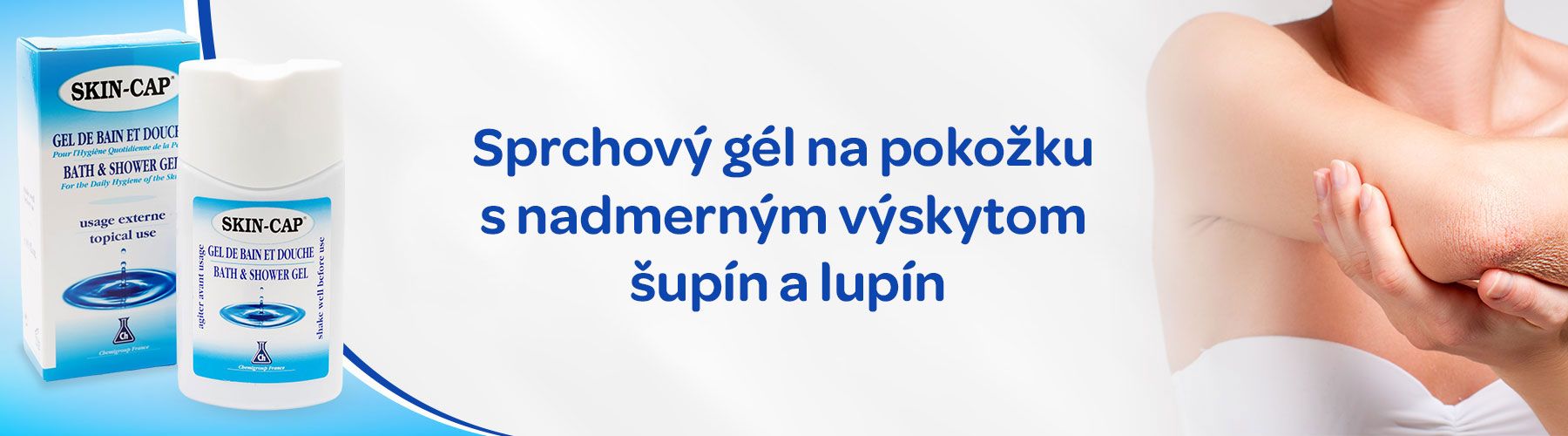 skin-cup, sprchový gél, mikronizovaný zinok, pomáha na suchú kožu a šupiny, znechává pokožku vláčnu, chráni pred plesňami a baktériami