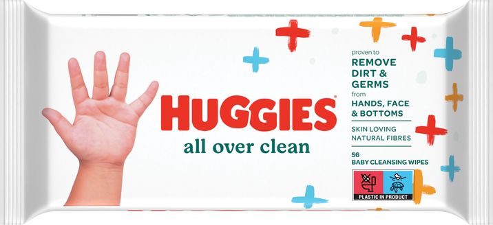 Huggies ® Vlhčené ubrousky Single All Over Clean 56 ks