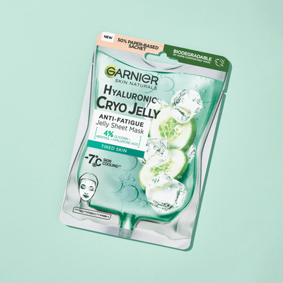 Garnier Cryo Jelly textilná pleťová maska s chladivým efektom -7 °C, 27 g