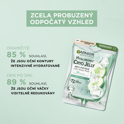 Garnier Cryo Jelly textilná pleťová maska s chladivým efektom -7 °C, 27 g