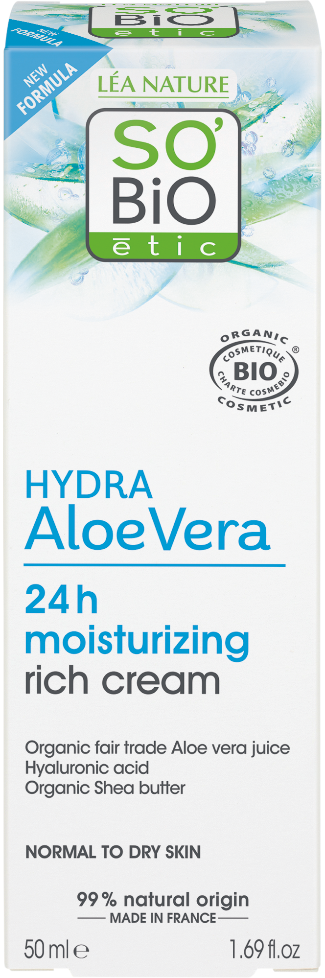 So´Bio étic Krém bohatě hydratující denní aloe vera BIO 50 ml