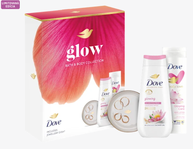 Dove Glowing prémiová kazeta s miskou na šperky