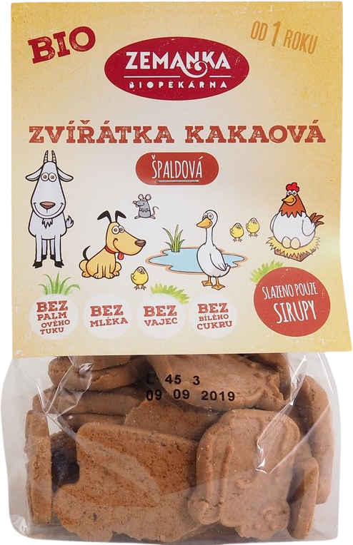 Zemanka Špaldová kakaová bio zvířátka 100 g