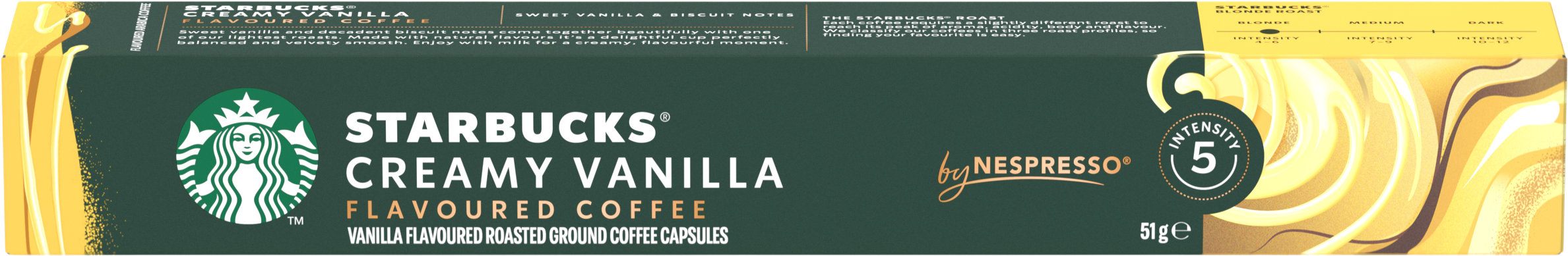 Nestlé Starbucks® by Nespresso® Creamy Vanilla Flavoured Coffee, kávové kapsle 10 ks