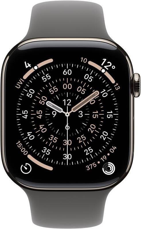 Apple Watch 11 GPS + Cellular 46mm Přírodní titan se skálově šedým sportovním řemínkem - S/M