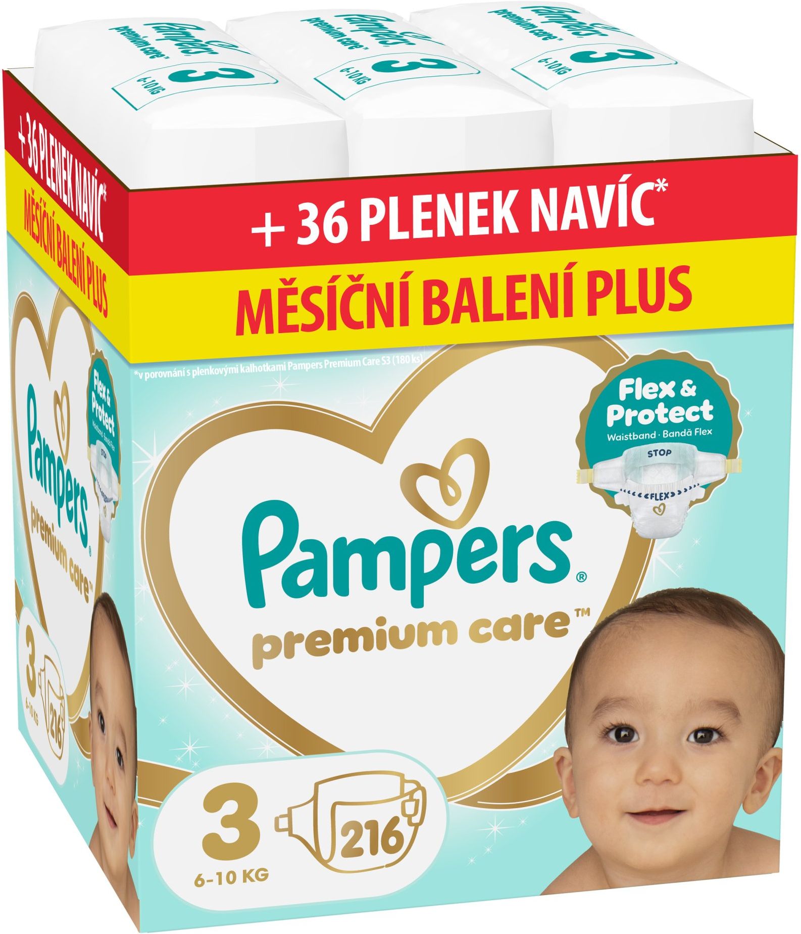 Pampers Premium Care Velikost 3, 6kg-10kg 216 ks
