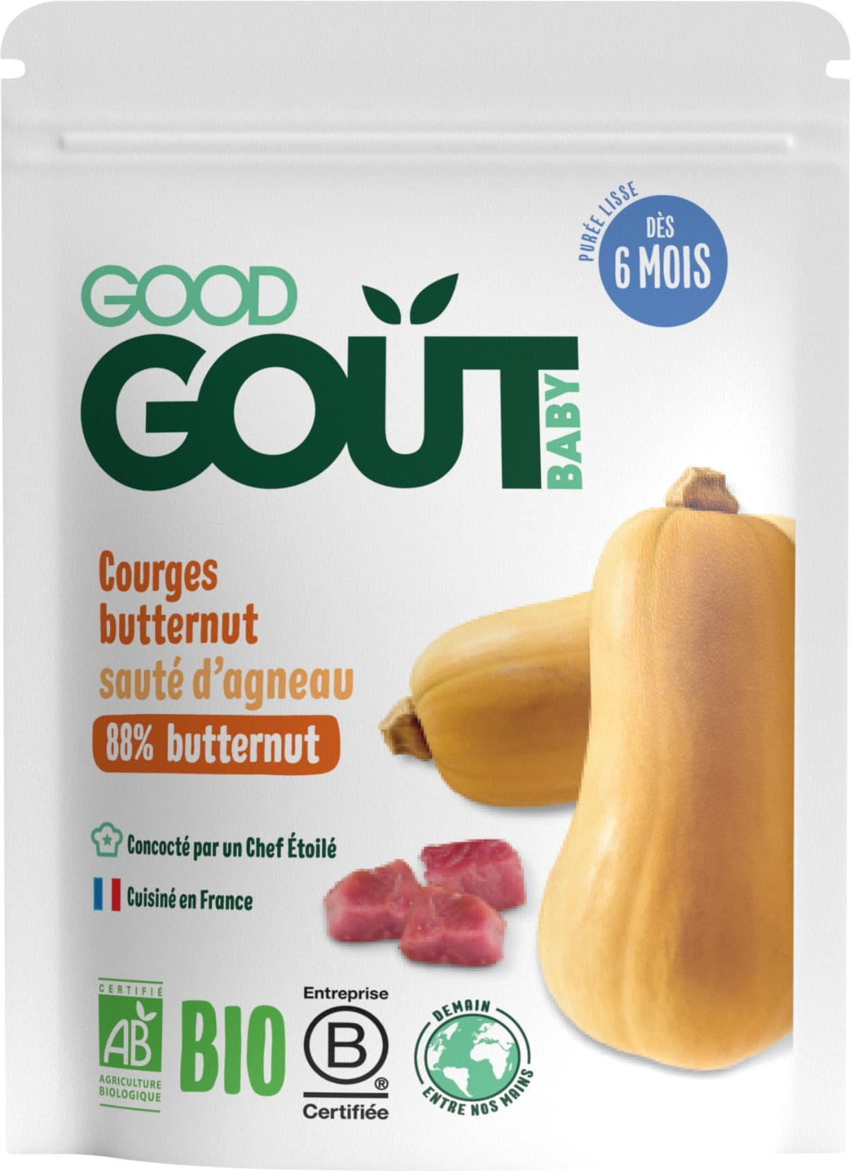 Good Goût BIO Máslová dýně s jehněčím masem 190 g