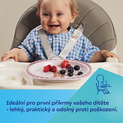 Canpol babies Talíř s přísavkou Woodland růžový 23 cm