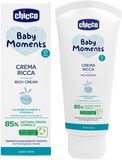 Chicco Vyživující krém Baby Moments 85% přírodních složek, 0m+, 100 ml