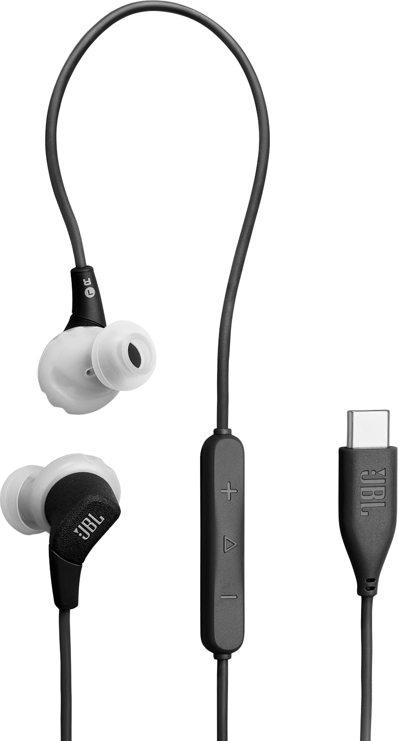 JBL Endurance Run 3C USB-C Black/Grey, drátová sportovní sluchátka s USB-C konektorem
