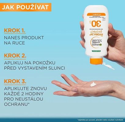 Garnier Ambre Solaire Hydra24h Protect Ochranné opalovací mléko proti UV záření s vysokou ochrannou SPF 30, 175 ml