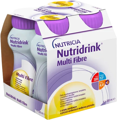 Nutridrink Multi fibre vanilkový perorální roztok 4 x 200 ml