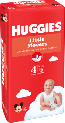 Huggies® Little Movers plenky 4 (7 - 18 kg) 50 ks
