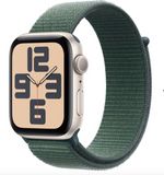 Apple Watch SE (2024) 44mm Hvězdně bílý hliník s jezerně zeleným provlékacím řemínkem
