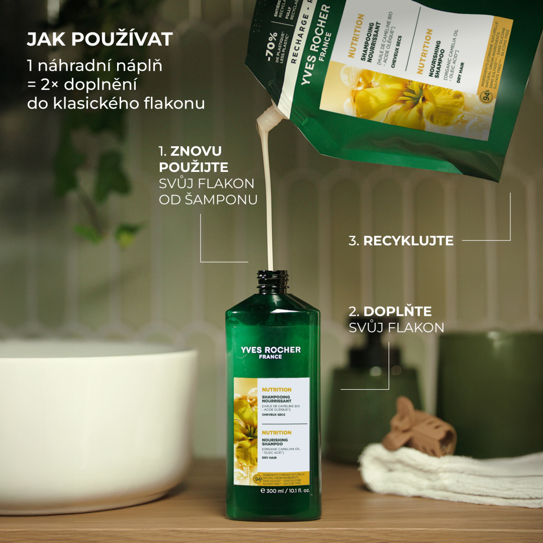 Yves Rocher Haircare Botanical Solutions, Vyživující šampon 600 ml
