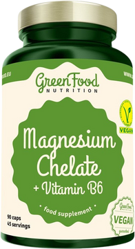 GreenFood Nutrition Magnesium Chelate + Vitamin B6 90 kapslí