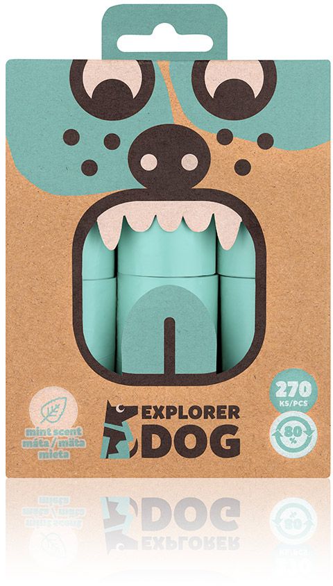 Explorer dog Sáčky recyklované na psí exkrementy s vůní máty 270 sáčků