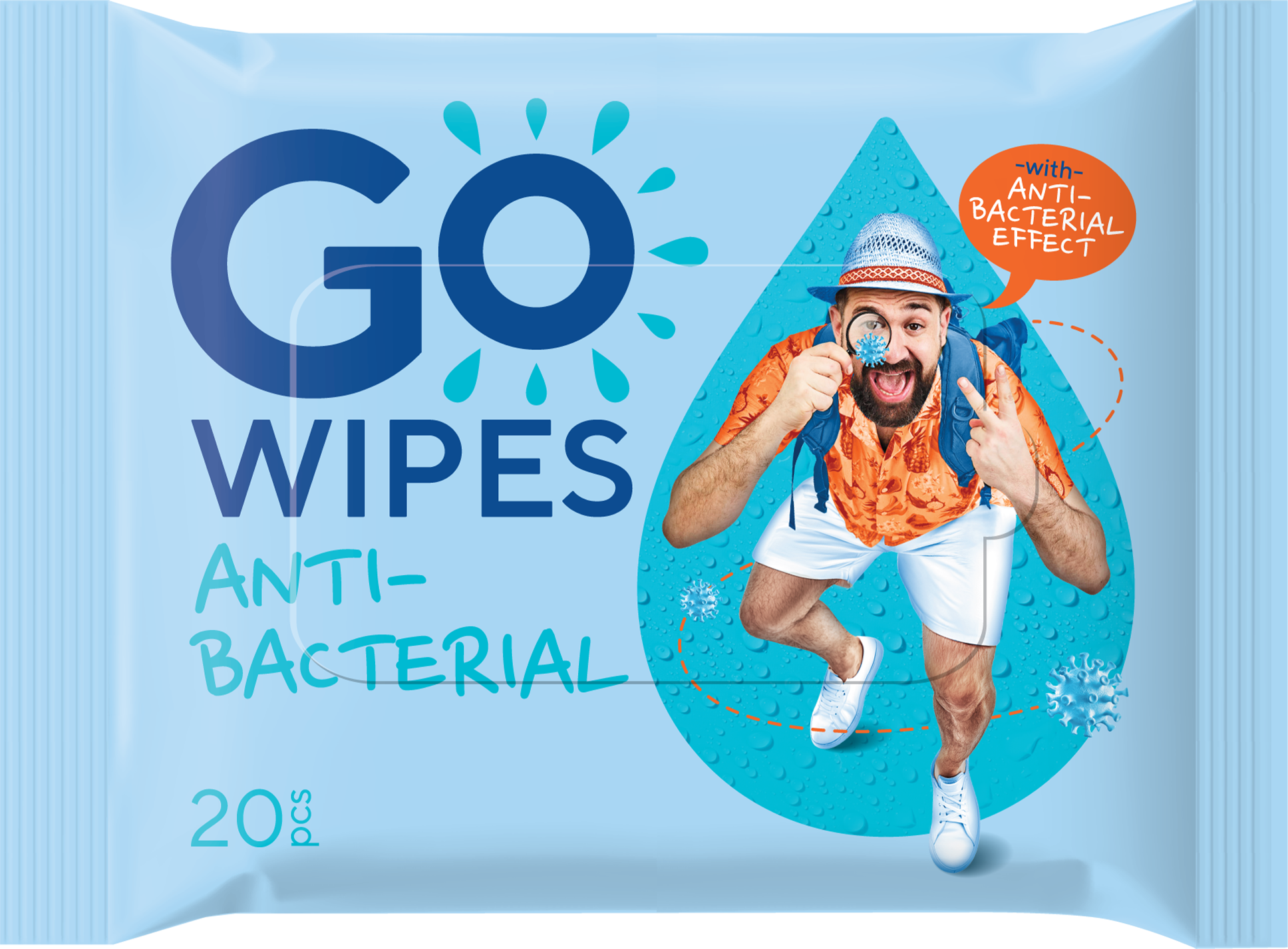 GoWipes Osvěžující vlhčené ubrousky s antibakteriálním účinkem Plastic Free 20 ks