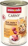 Animonda Konzerva Carny Adult hovězí, kuře a kachní srdce 400 g