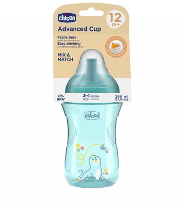 Chicco Hrneček Advanced se slámkovým náústkem teal, 12m+ 266 ml