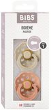 BIBS Boheme dudlíky z přírodního kaučuku Blush / Vanilla Night Glow 2 ks