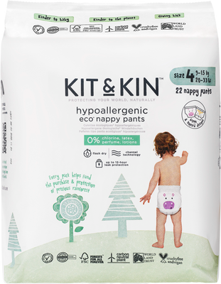 Kit & Kin Eko plenky, velikost 4 pull ups 22 ks