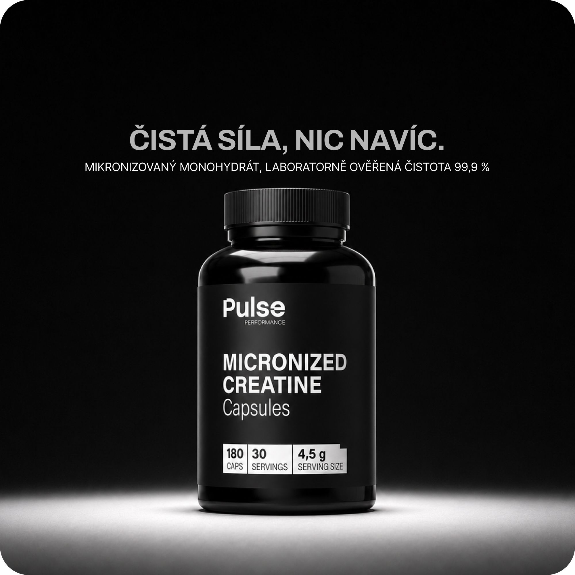 Pulse Performance Micronized Creatine 180 kapslí